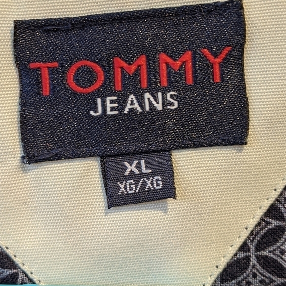 TOMMY Jeans navy blue button front shirt XL - Picture 8 of 9